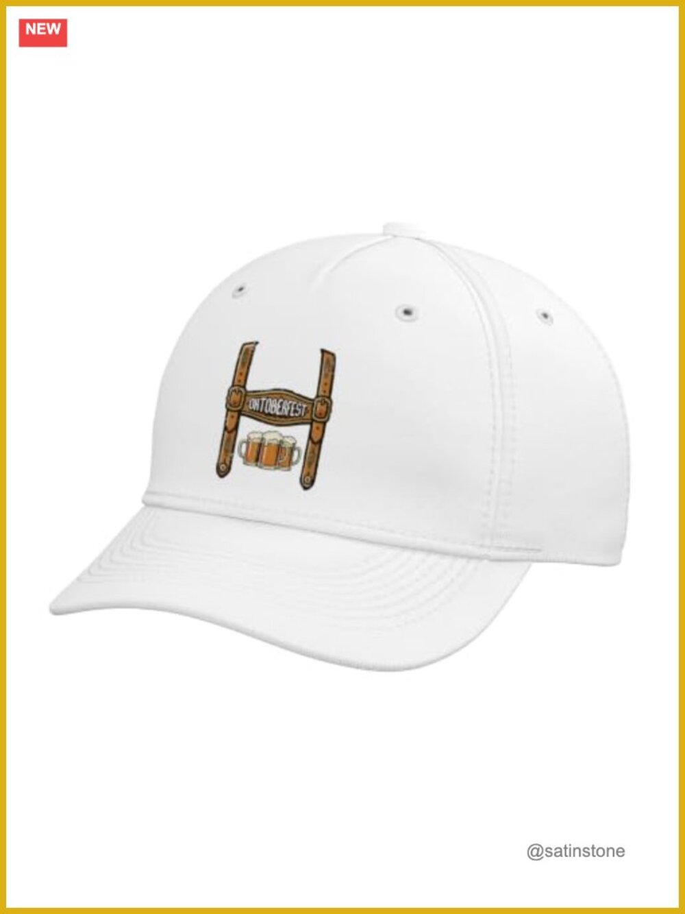 Oktoberfest Lederhosen Mug Print Adjustable Baseball Hat Adult Costume Accessory
